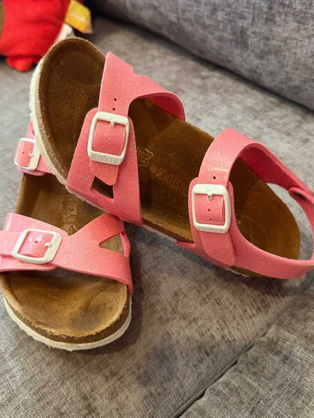 Girls pink glitter Birkenstocks Size 1 - Picture 2 of 5